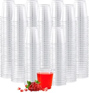 Lilymicky 900 PACK 2 oz Plastic Shot Glasses, 2 Ounce Clear Disposable Party Cups for Vodka, Whiskey, Tequila, Mini Plastic Containers for Sauce, and Sample Tasting