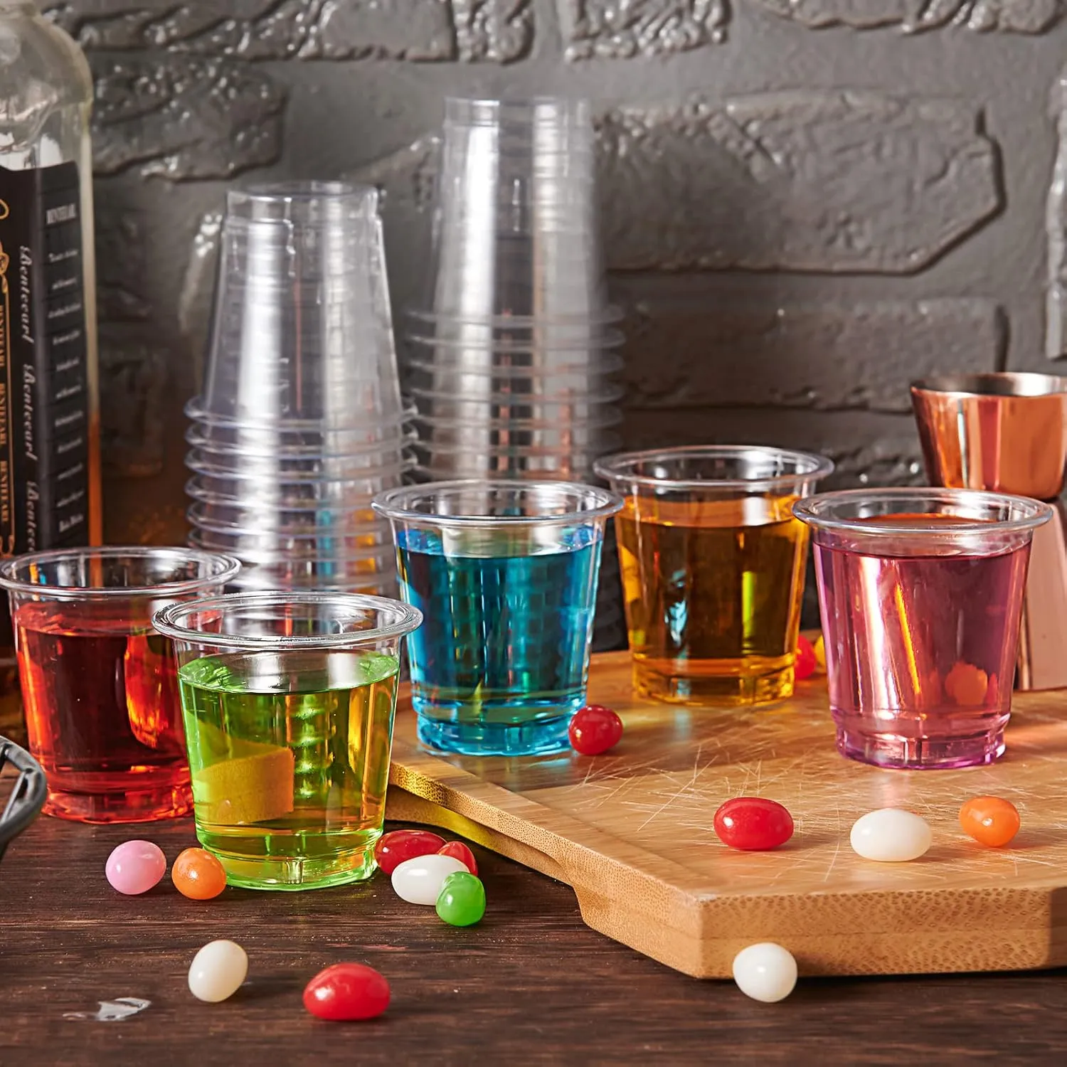Lilymicky 900 PACK 2 oz Plastic Shot Glasses, 2 Ounce Clear Disposable Party Cups for Vodka, Whiskey, Tequila, Mini Plastic Containers for Sauce, and Sample Tasting