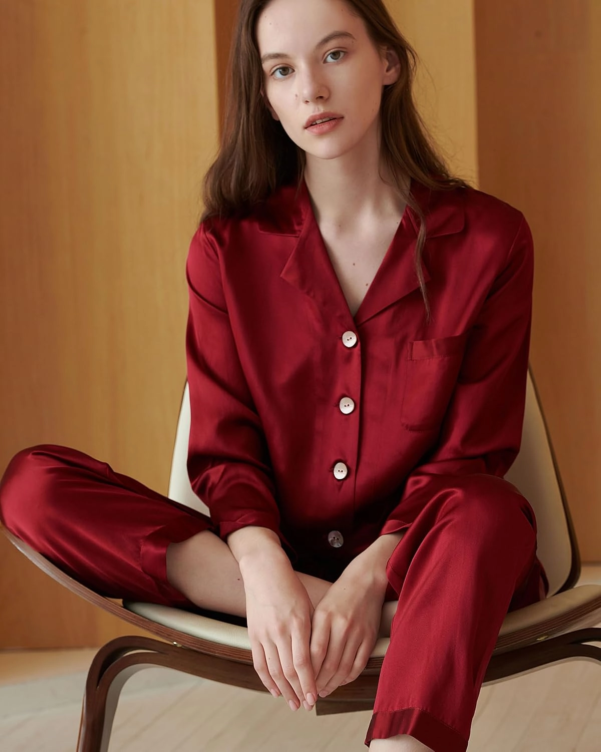 LilySilk Silk Pajamas for Women Pure Full Length Long 22 Momme 100% Mulberry Silk Luxury