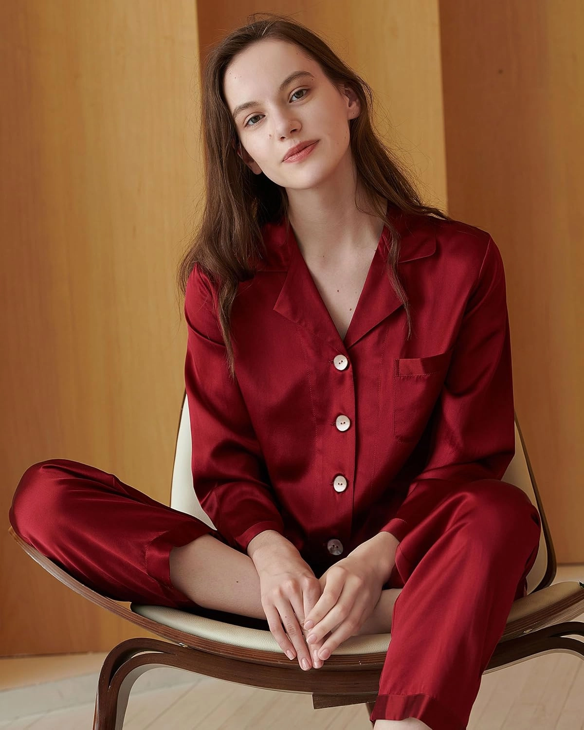 LilySilk Silk Pajamas for Women Pure Full Length Long 22 Momme 100% Mulberry Silk Luxury