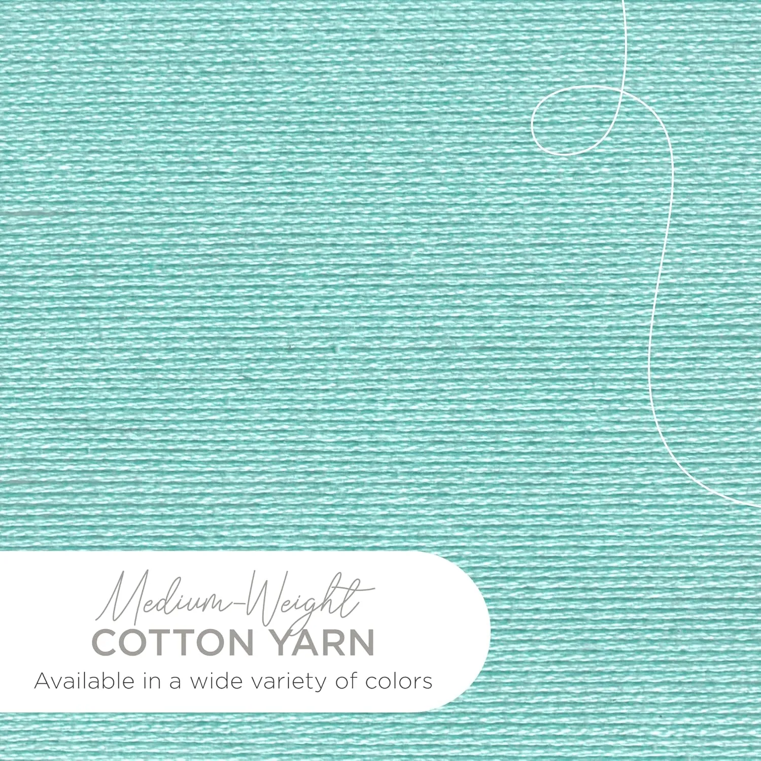 Lion Brand 24/7 Cotton Yarn, Lightweight Yarn for Knitting, Crocheting, and Crafts, Aqua, 3 Pack