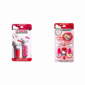 Lip Smacker Hello Kitty Lip Balm Duo & Makeup Set with Cherry Kiwi Lippy Pal, Shimmer Powders, Lip Gloss, Nail Polish & Hair Clips