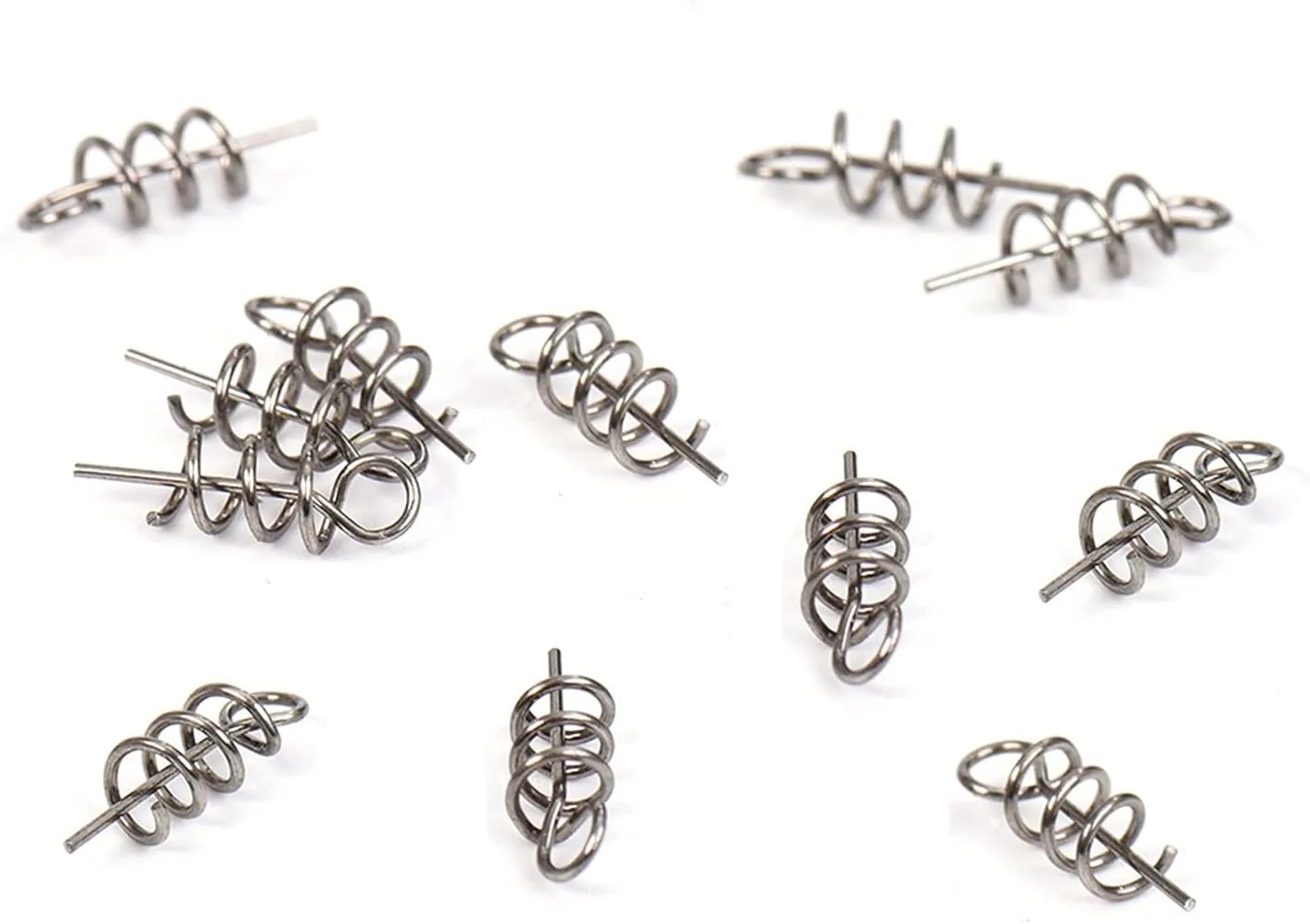Liudan Fishing Hooks 40/100 Pieces Stainless Steel Fish Pins Spring Twist Lock Fishing Hook Tool Centering Pins Fixed Latch Needle for Soft Bait Fishing Accessories