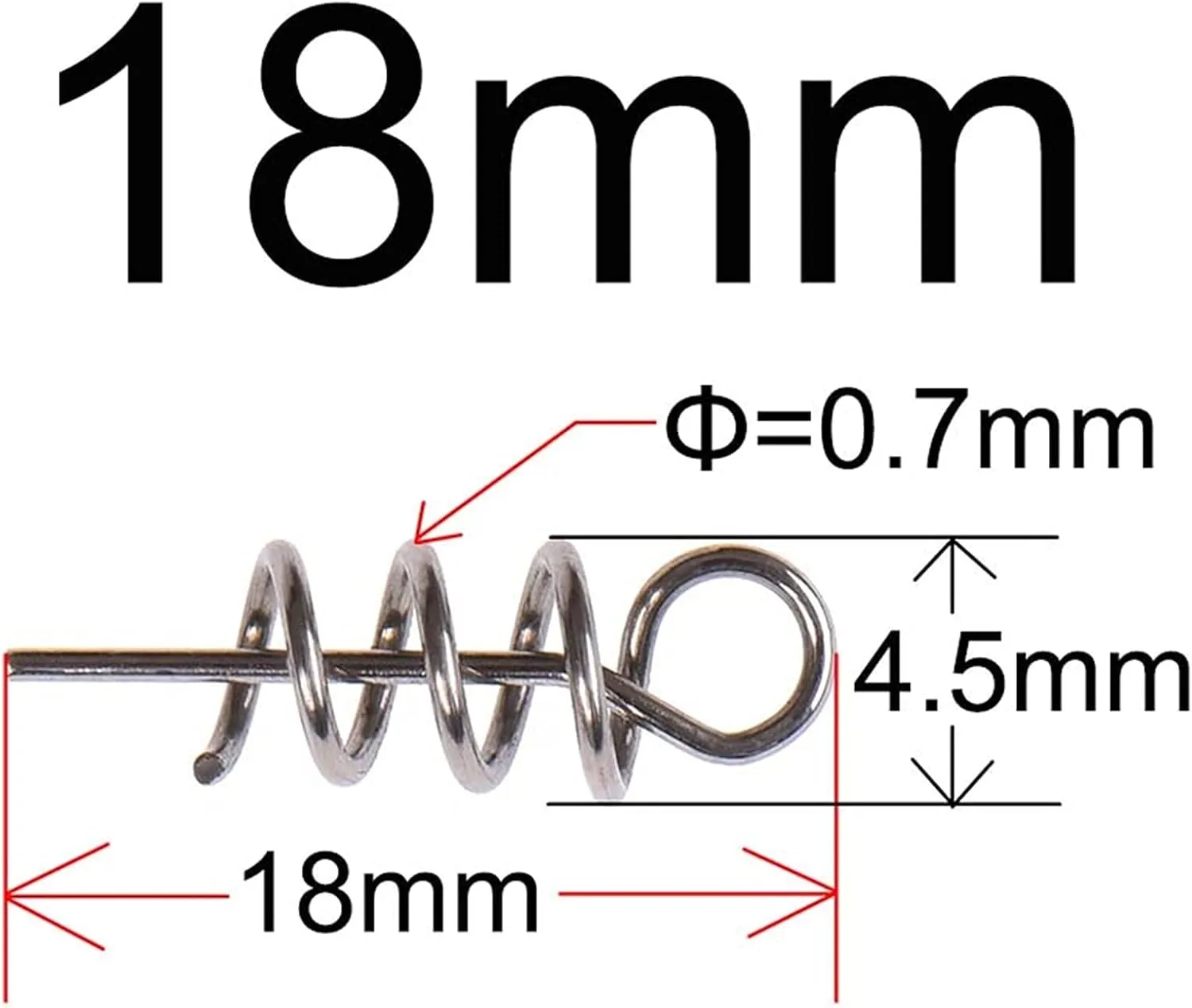 Liudan Fishing Hooks 40/100 Pieces Stainless Steel Fish Pins Spring Twist Lock Fishing Hook Tool Centering Pins Fixed Latch Needle for Soft Bait Fishing Accessories