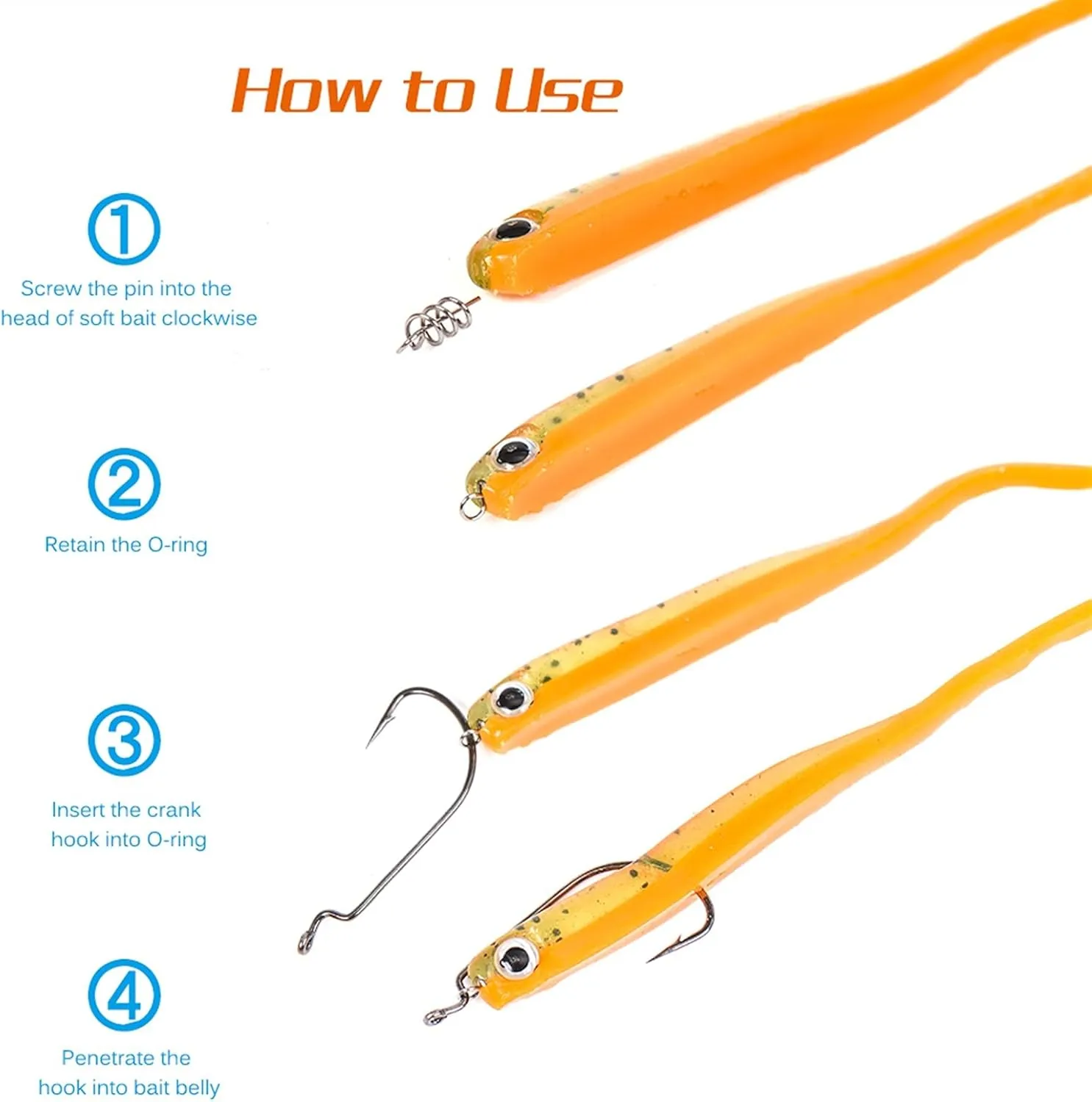 Liudan Fishing Hooks 40/100 Pieces Stainless Steel Fish Pins Spring Twist Lock Fishing Hook Tool Centering Pins Fixed Latch Needle for Soft Bait Fishing Accessories