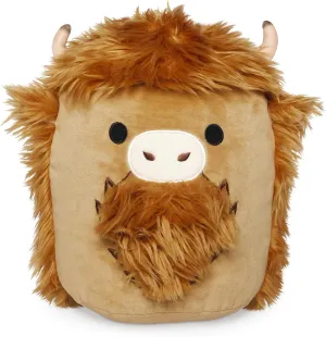 Living Nature Large Squish Highland Cow Brown Plush Toy | Cute Scottish Gifts | Soft Toy Gift for Kids | Naturli Eco-Friendly Plush | 30cm