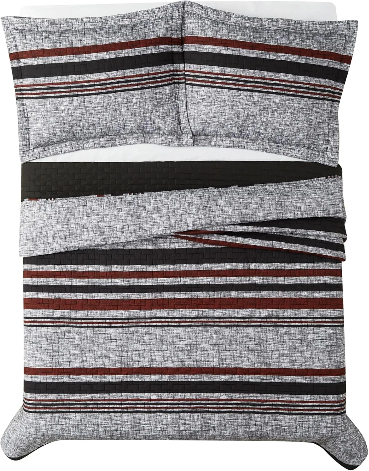 London Fog Warren Stripe Full/Queen 3-Piece Quilt Set