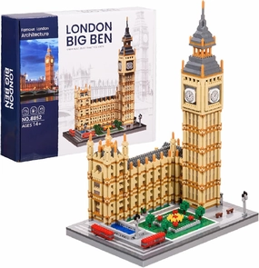 London Elizabeth Tower Big Ben Micro Building Block Set,3600 Pieces Landmark Architecture Model, Birthday Gifts Prizes Suitable for Adults and 14  Teens