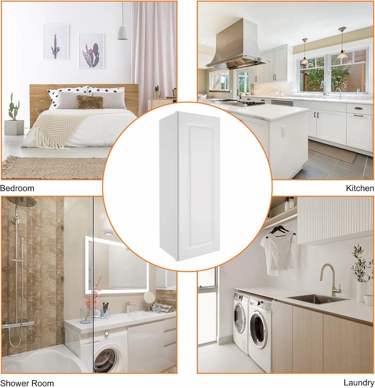 LOVMOR Kitchen Wall Cabinet & Cupboard, Medicine Cabinet,Bathroom Cabinet Wall Mounted with Doors and Shelves, 12" D*18" W*42" H, Traditional Dove