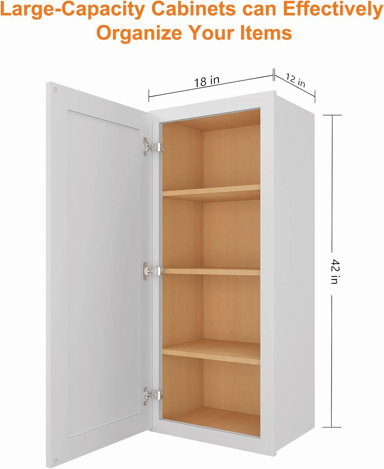 LOVMOR Kitchen Wall Cabinet & Cupboard, Medicine Cabinet,Bathroom Cabinet Wall Mounted with Doors and Shelves, 12" D*18" W*42" H, Traditional Dove