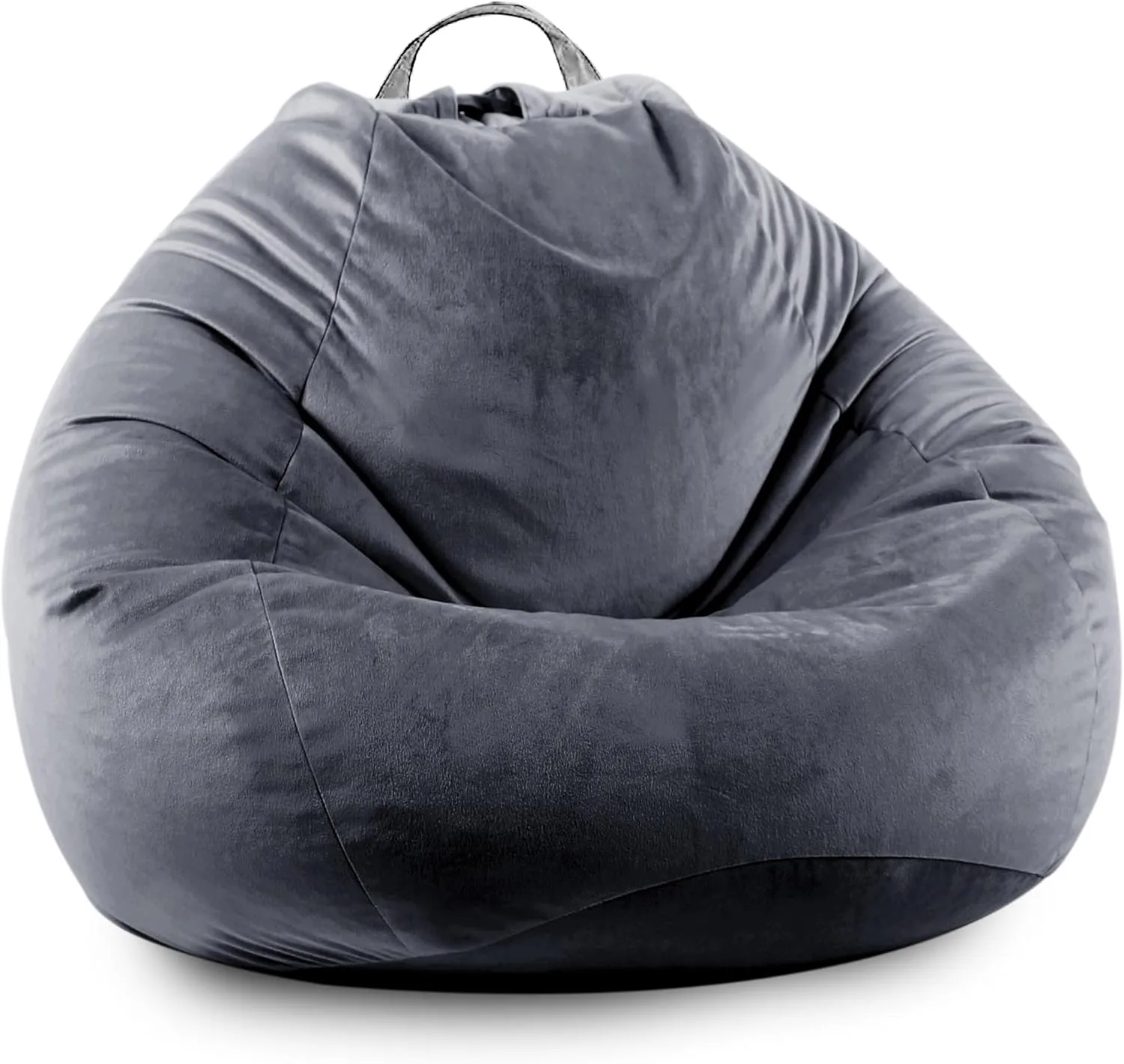 LPMOERA Stuffed Animal Storage Bean Bag Chair Cover (No Filler) Zipper Soft Fuzzy Fluffy Stuffable Bean Bag Cover for Organizing Children Plush Toys or Memory Dark Gray Large