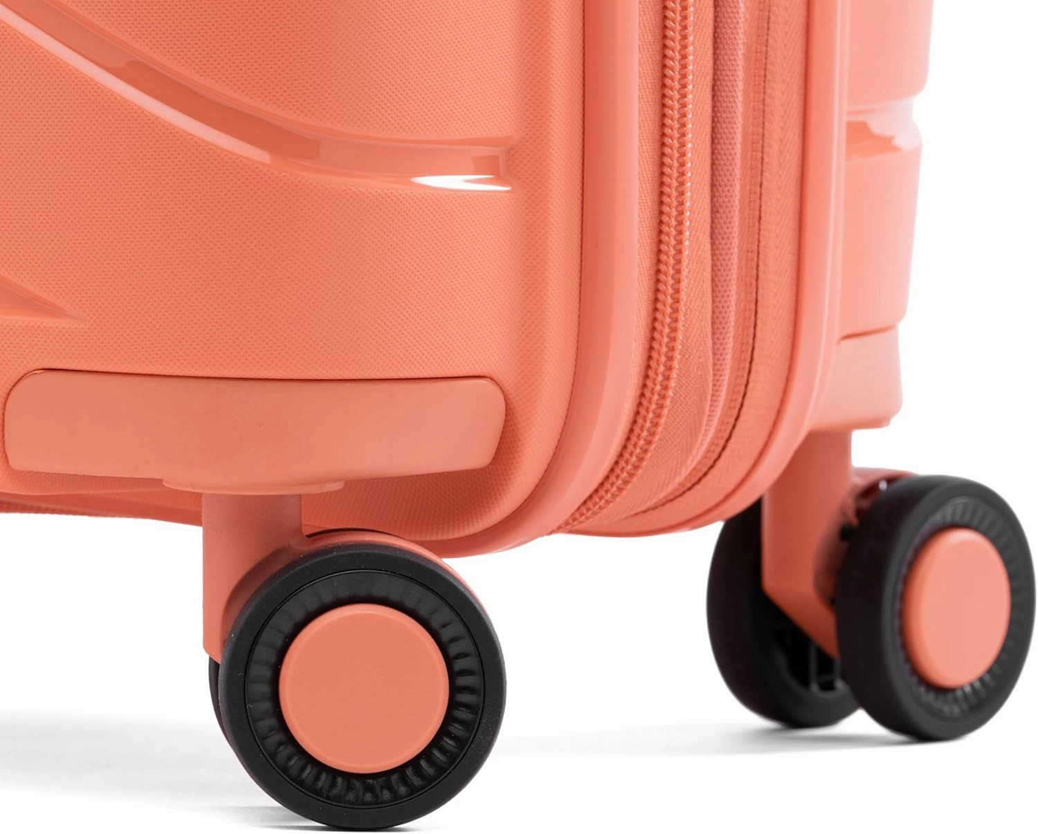 Luggage Carry On Expandable Hardside Spinner & 2 Large Washable Packing Cubes, 3 Piece Set, Coral Orange