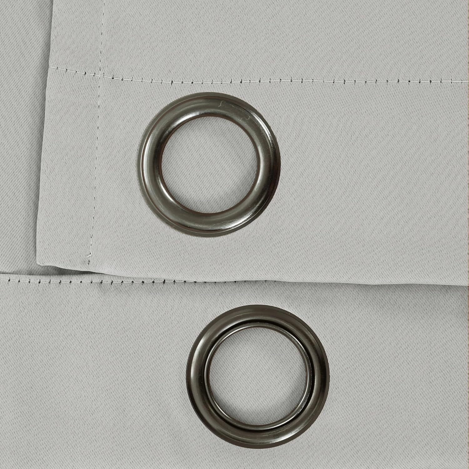 Lush Decor Insulated Grommet Blackout Window Curtain Panels, Pair, 52" W x 84" L, Light Gray - Classic Modern Design - Chic Window Decor - Long Curtains For Living Room, Bedroom, Or Dining Room