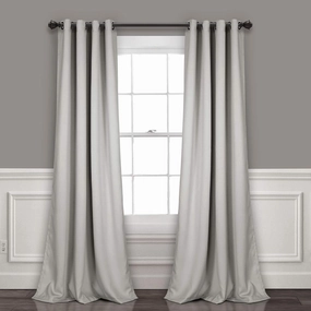 Lush Decor Insulated Grommet Blackout Window Curtain Panels, Pair, 52" W x 84" L, Light Gray - Classic Modern Design - Chic Window Decor - Long Curtains For Living Room, Bedroom, Or Dining Room
