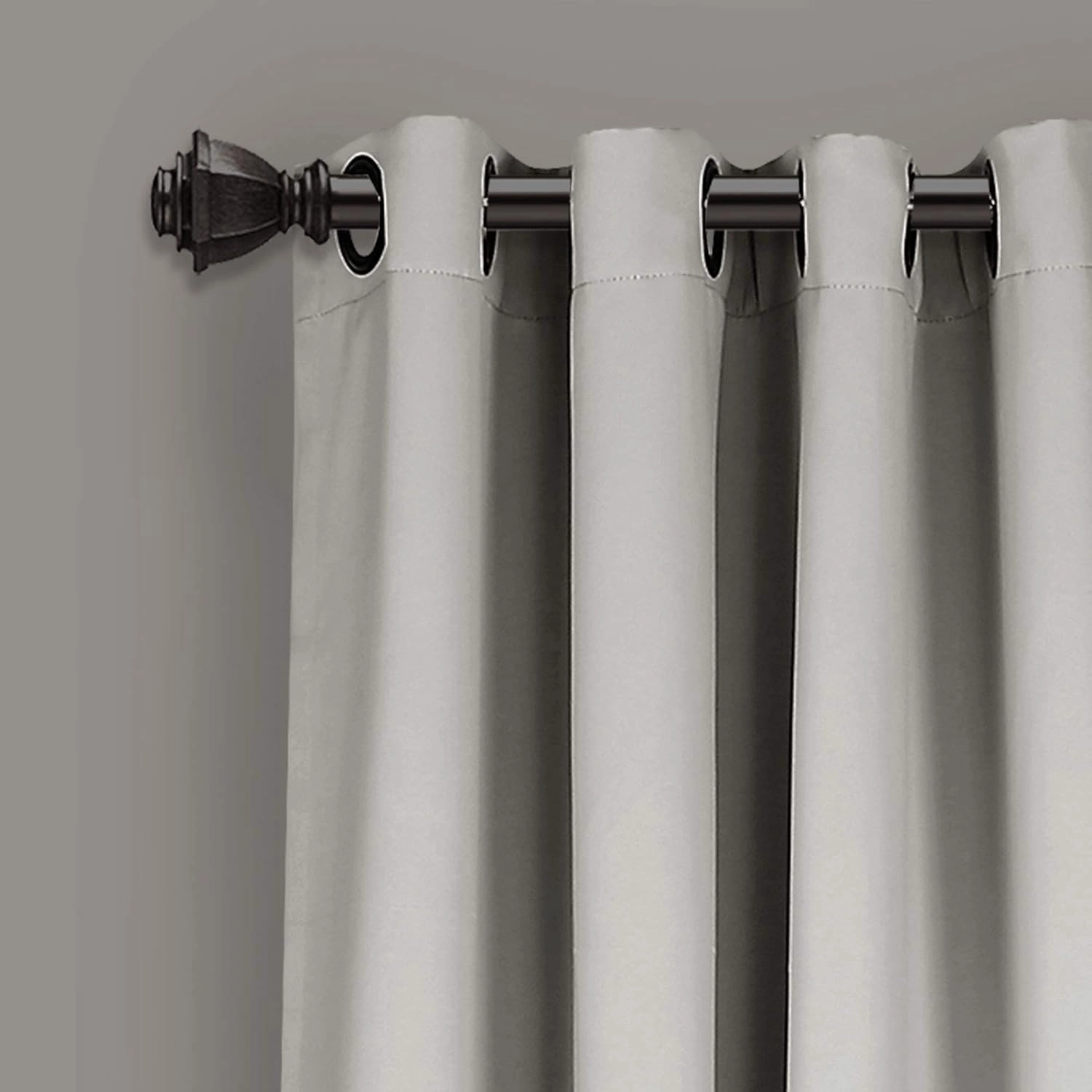 Lush Decor Insulated Grommet Blackout Window Curtain Panels, Pair, 52" W x 84" L, Light Gray - Classic Modern Design - Chic Window Decor - Long Curtains For Living Room, Bedroom, Or Dining Room
