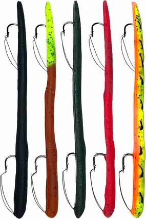 Made in USA Weedless Pre-Rigged Fishing Lures Bass Set, Pike, and Anything in Between - USA - Extra Durable Soft Plastic Swimbaits for Bass Fishing Lures - 5 PCS Bass Baits and Lures Pack(Variety)