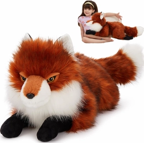 MaoGoLan 32inch Large Stuffed Fox Giant Red Fox Stuffed Animal Plush for Girls Boys Kids, Realistic Stuffed Animal for Christmas Halloween Easter Valentines Birthday Gift