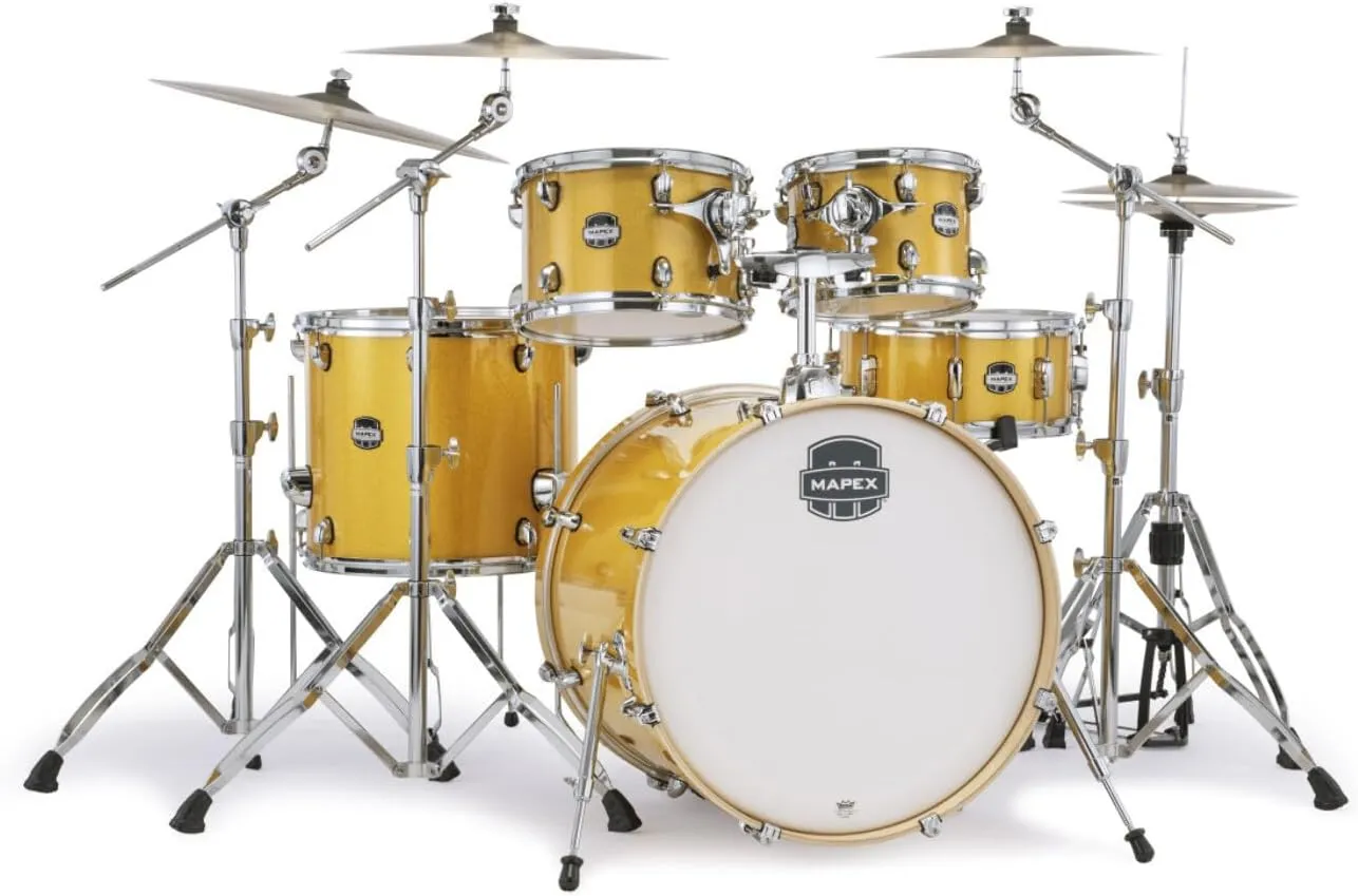 Mapex Mars 5-Piece Rock Shell Pack w/ 22" Bass Drum - Sunflower Sparkle (MA529SFYD)
