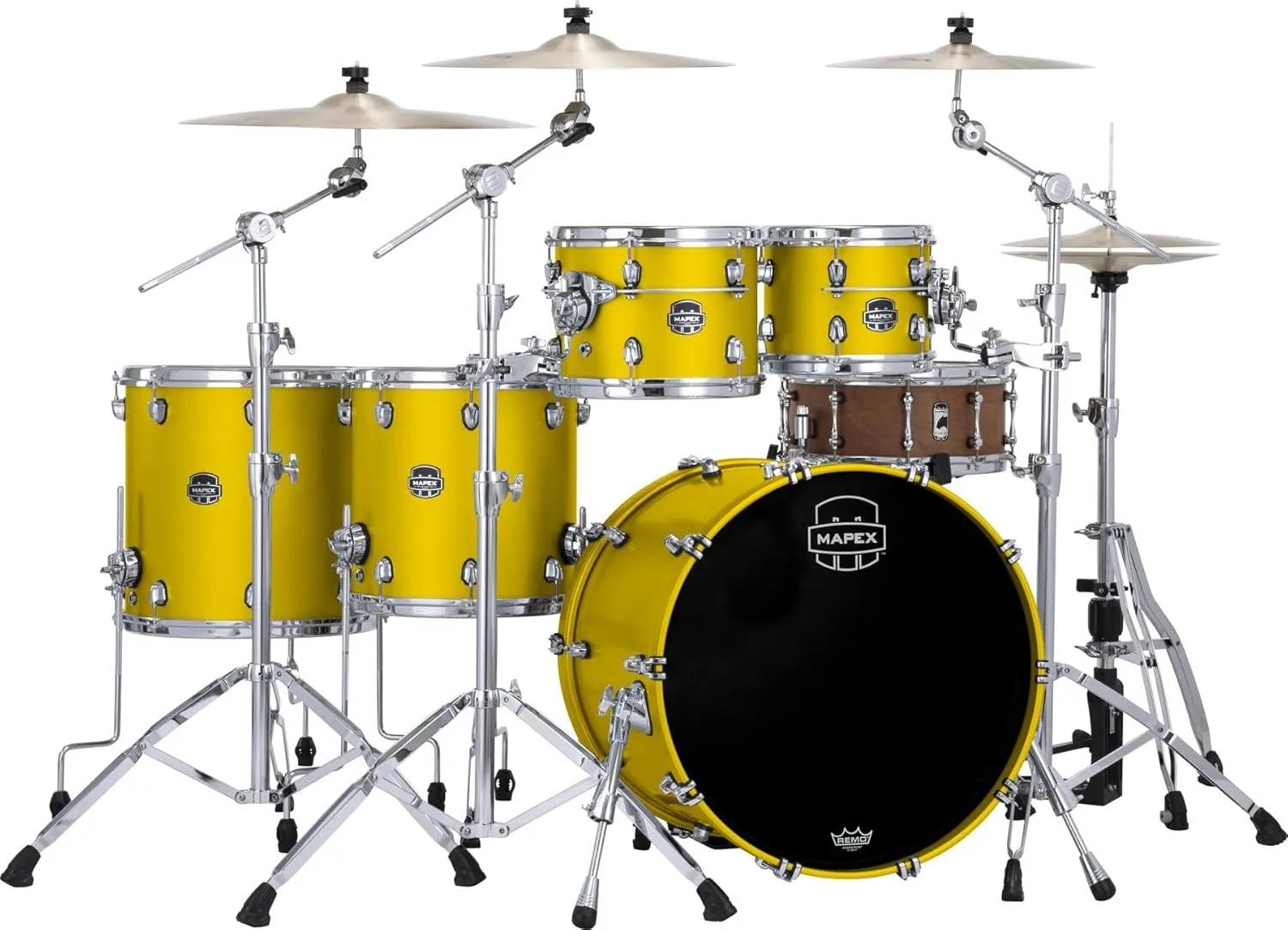 Mapex Saturn Evolution Workhorse Maple-Walnut SE628XM 5-piece Shell Pack - Tuscan Yellow