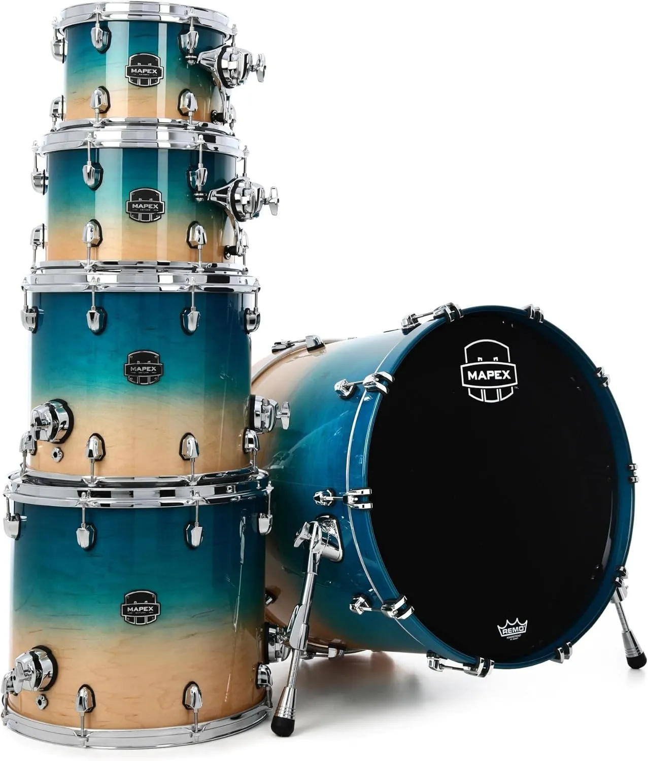 Mapex Saturn SR628XU 5-piece Studioease Shell Pack - Aqua Fade