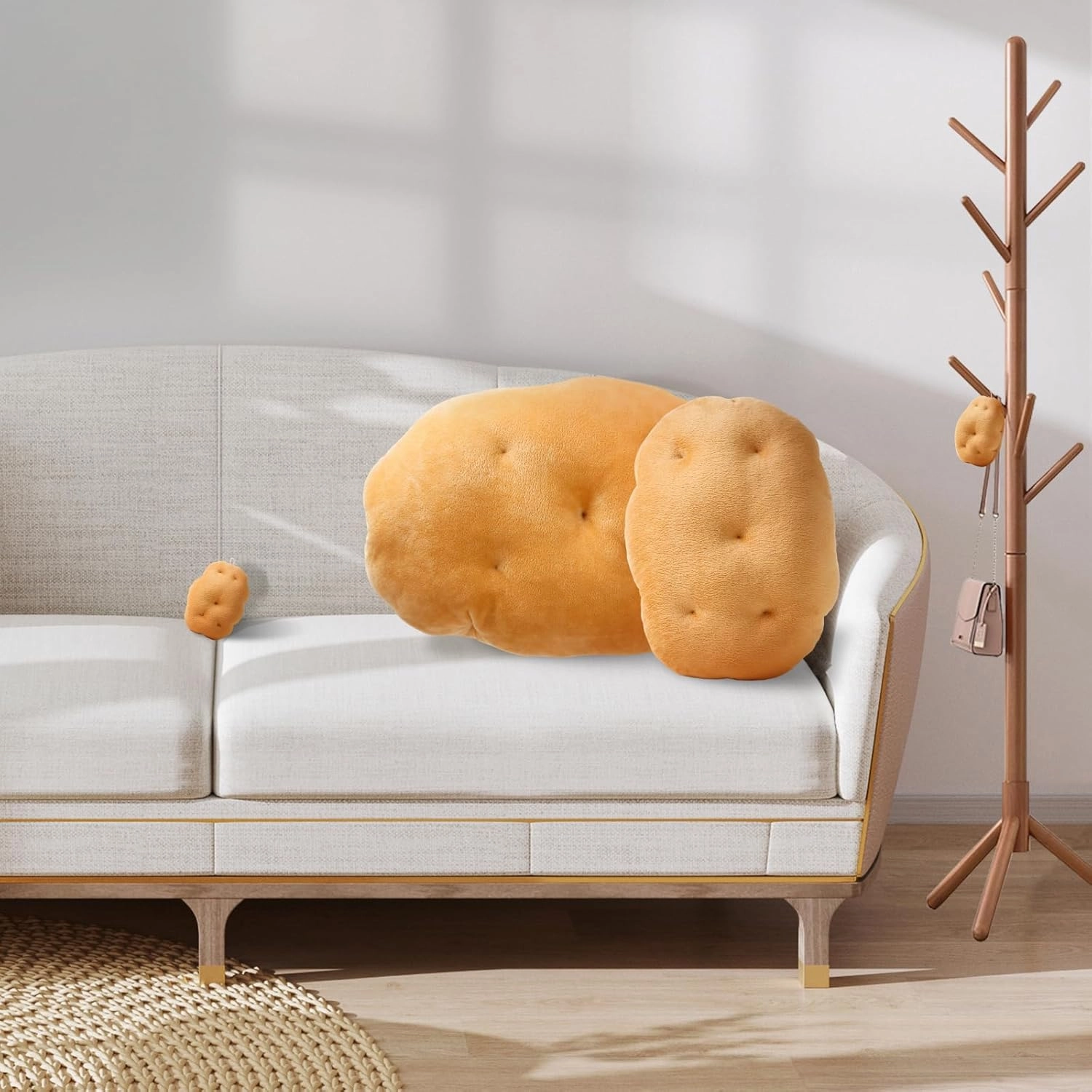 Marble Empire Potato Pillow Stuffed 3D Simulation Potato Throw Pillow Decorative Vegetable Plush Toy Soft Food Plushie(16.93inch)