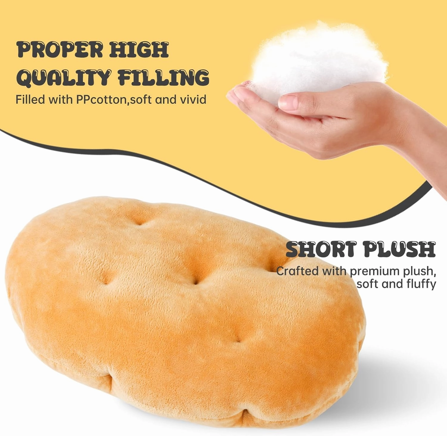 Marble Empire Potato Pillow Stuffed 3D Simulation Potato Throw Pillow Decorative Vegetable Plush Toy Soft Food Plushie(16.93inch)