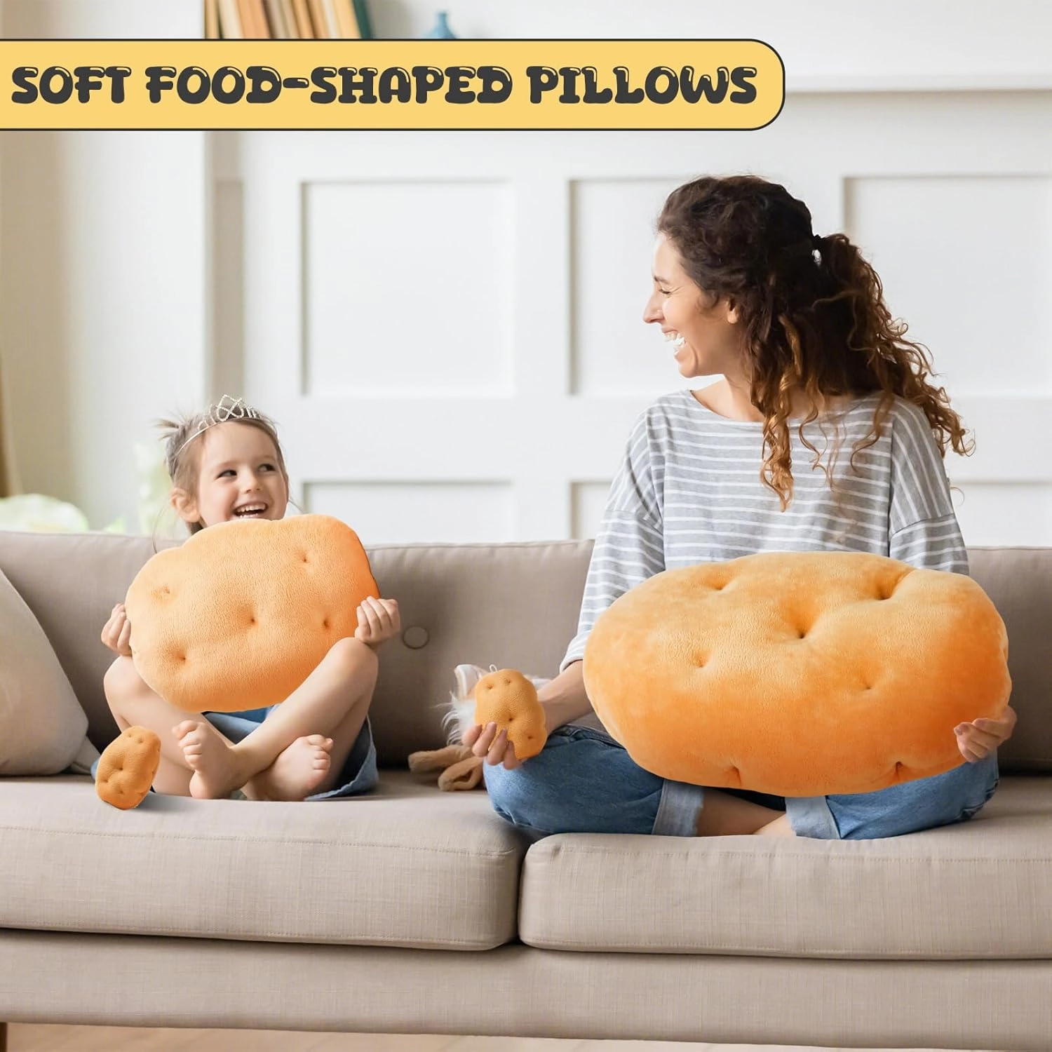 Marble Empire Potato Pillow Stuffed 3D Simulation Potato Throw Pillow Decorative Vegetable Plush Toy Soft Food Plushie(16.93inch)