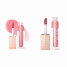 MAYBELLINE Lifter Gloss Hydrating Lip Gloss with Hyaluronic Acid, Gummy Bear Sheer Light Pink, Silk Warm Mauve Neutral