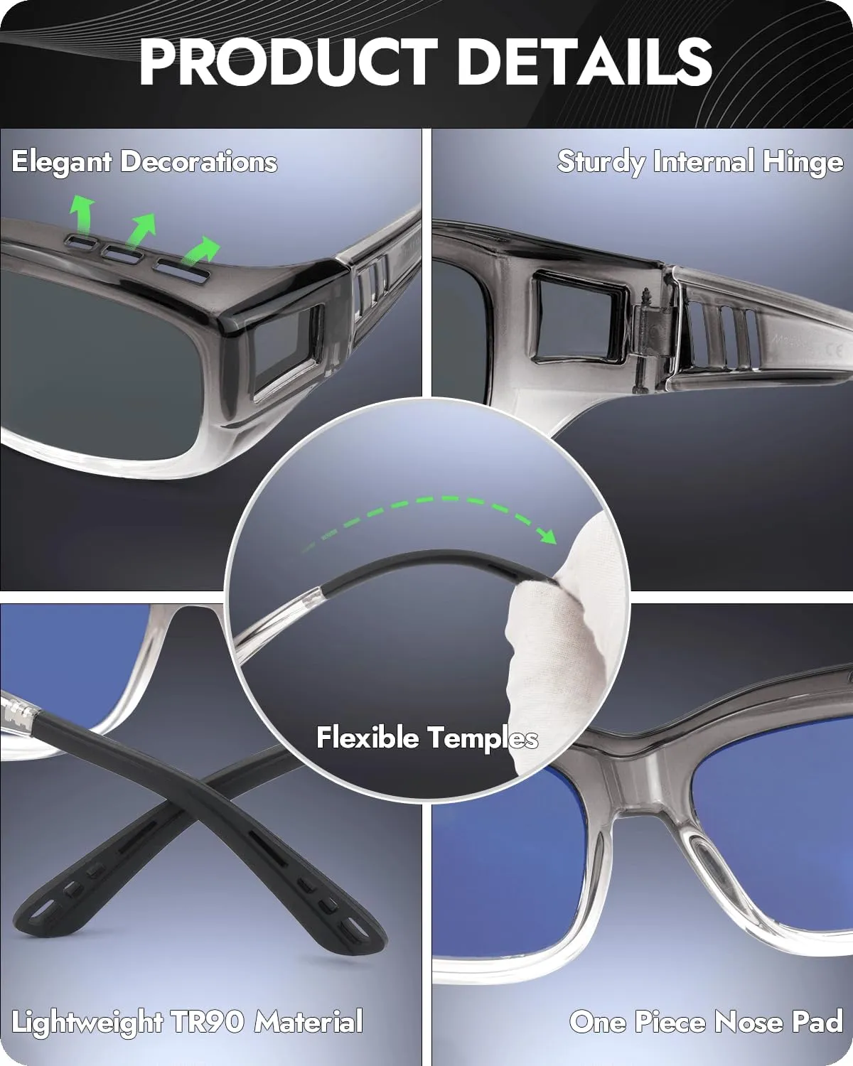 Meeloog Polarized Sports Sunglasses Fit Over Glasses for Men Women, Wrap Around UV Protection Shades Driving Cycling Fishing