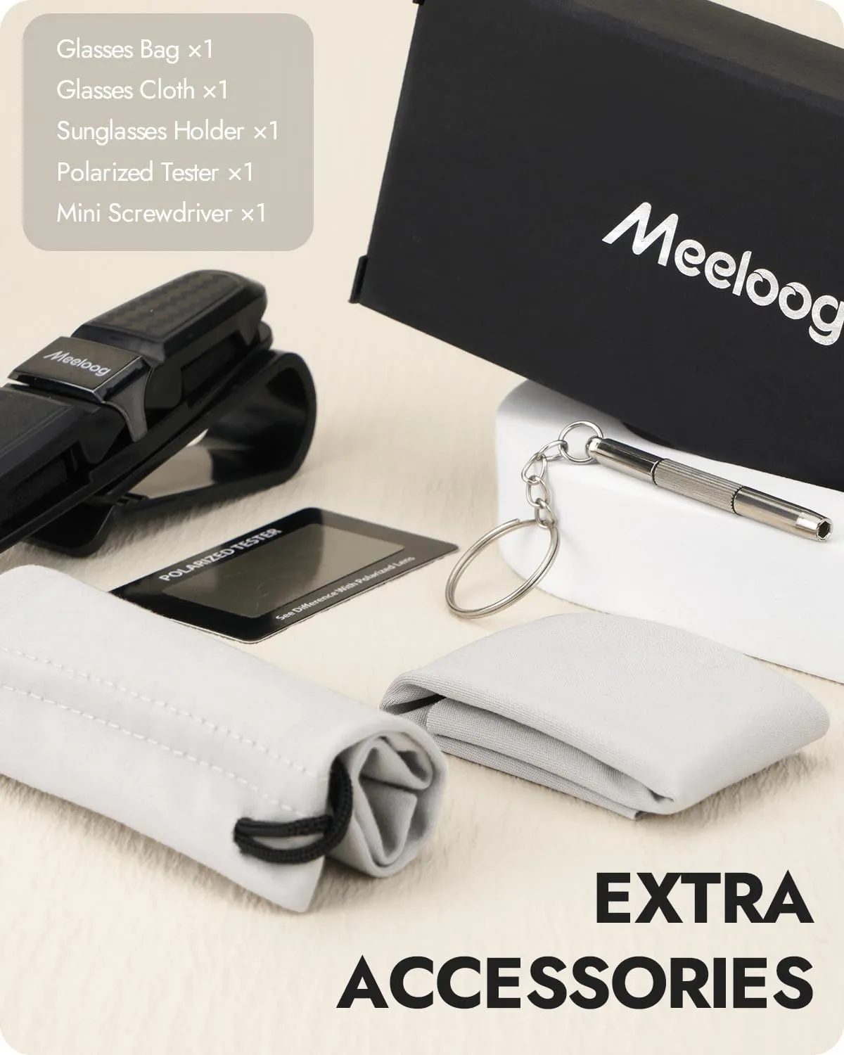 Meeloog Polarized Sports Sunglasses Fit Over Glasses for Men Women, Wrap Around UV Protection Shades Driving Cycling Fishing