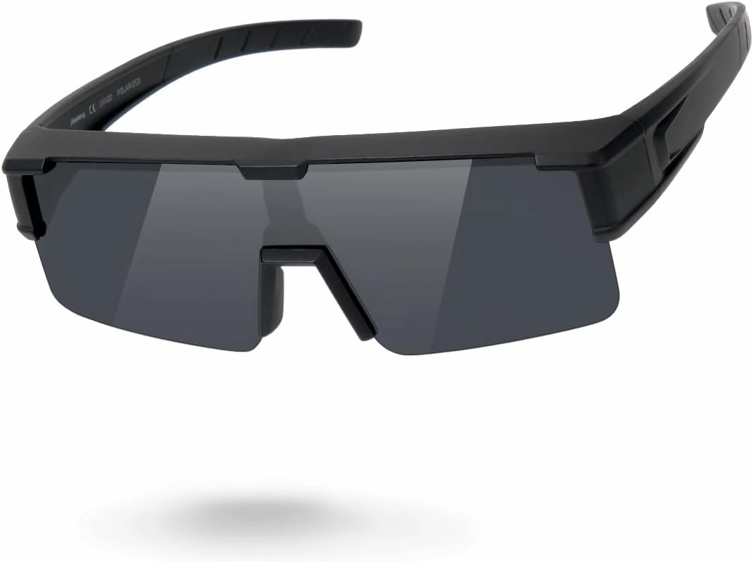 Meeloog Polarized Fit Over Glasses Sunglasses for Men Women, UV Protection Sports Wrap Around for Driving Cycling Fishing