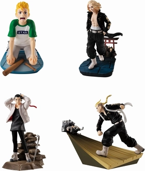 Megahouse Petitama Series Tokyo Revengers TOMAN HEROIC SCENES Miniature Figure Set, 4 Different Figures in 1 Box, PVC, Pre-painted, Complete, Approx. 5.12 inches (80 mm), Unisex, Ages 180 