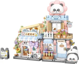 MEIEST Mini City Shop Street View Building Blocks Model Set,Simulation Panda Architecture Collection Particle Construction Building Bricks Toy,Home Decor (Flower Shop)