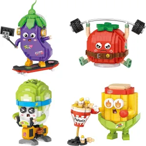 MEIEST Mini Vegetable Building Blocks Set,Cute Vegetable Sports Collection Construction Building Bricks Toy,Home Decor