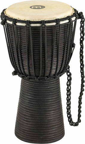 Meinl Percussion Djembe Hand Drum Circle Instrument, Carved Mahogany Headliner Series — NOT Made in China — African Mali Weave Ropes, 2-Year Warranty, Black River, Small (HDJ3-S)