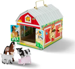 Melissa & Doug Latches Barn Toy Sensory Activity, Doors And Locks Toy, Farm Animals, For Kids Ages 3 