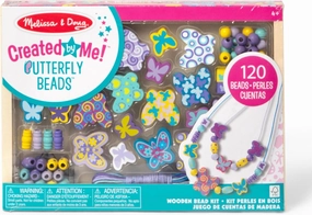 Melissa & Doug Created by Me! Butterfly Beads Wooden Bead Kit, 120  Beads for Jewelry-Making