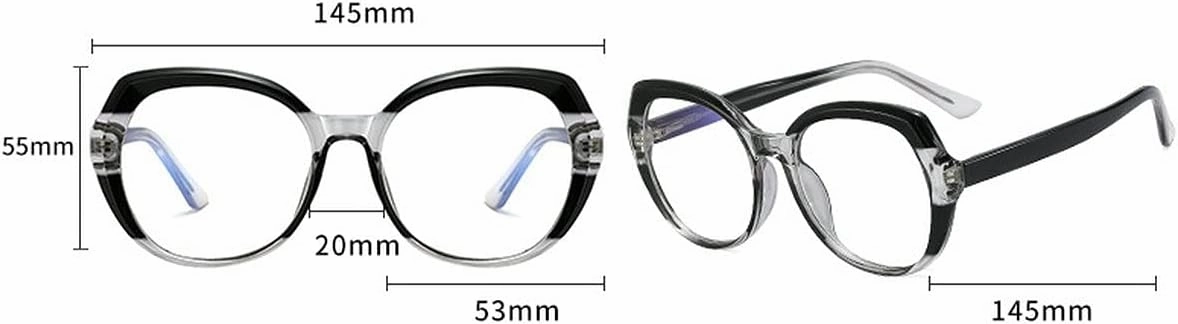 Melrose Fashion ladies blue blocking reading glasses, irregular colorful anti-fatigue/glare female computer games presbyopia