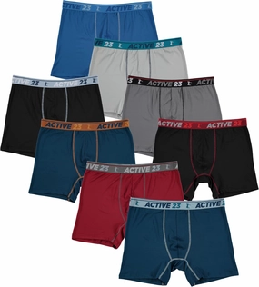 Mens 6, 8, or 10 Pack Dry Fit Performance Boxer Briefs for Men, Cooling Moisture Wicking Athletic Support Underwear