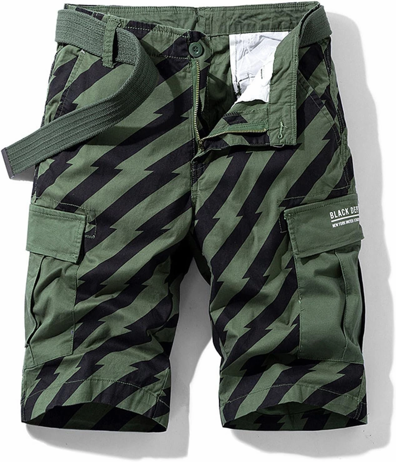 Mens Long Cargo Shorts Casual Hiking Classic Fit Mens Long Cargo Shorts Below Knee with Multi Pockets