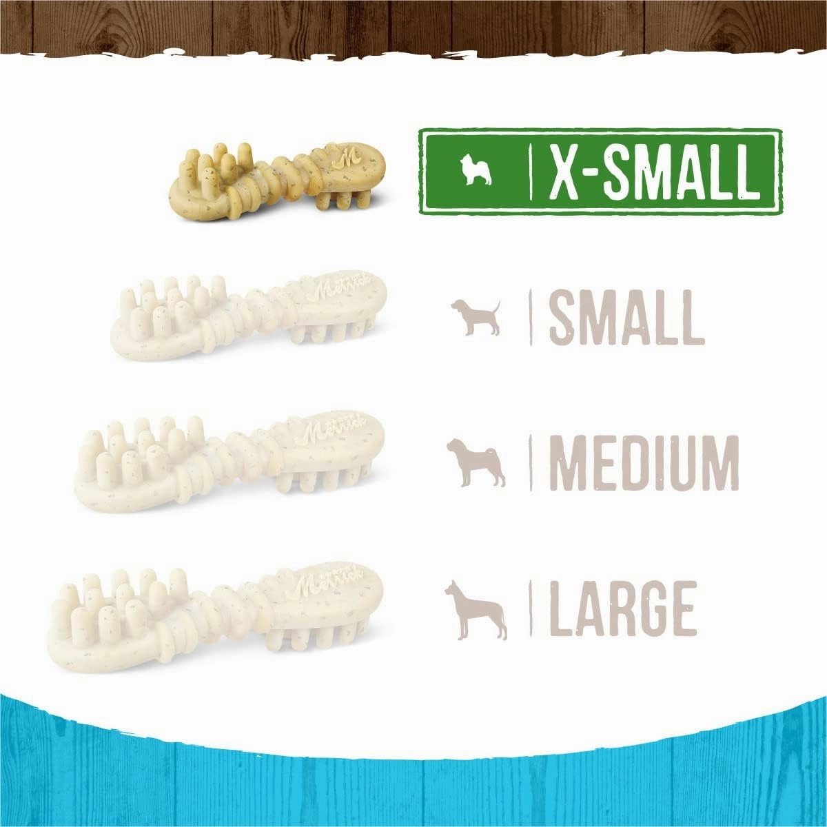 Merrick Fresh Kisses Natural Dental Chews Toothbrush Treat Shape Infused With Real Mint For Tiny Dogs 5-15 Lbs - 78 ct. Box