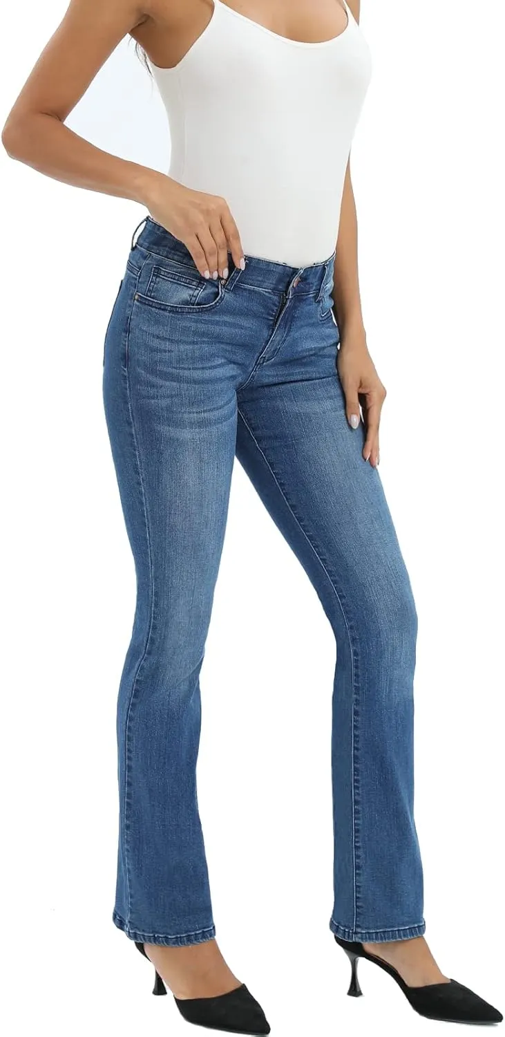 MetHera Women's Le Mel Classic Stretch Curvy Bootcut Jeans