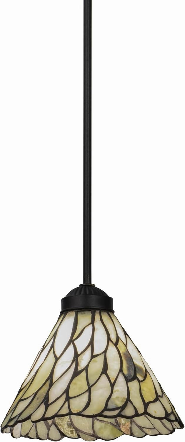 Meyda Tiffany 73652 8" Width Jadestone Willow Pendant, Mini