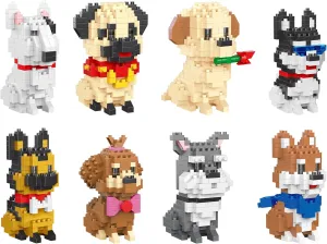 Micro Mini Blocks Pet Dog Sets Series 8 in 1 Collection Animal Model Toys Birthday for Age 14  Adults 1616 Pieces