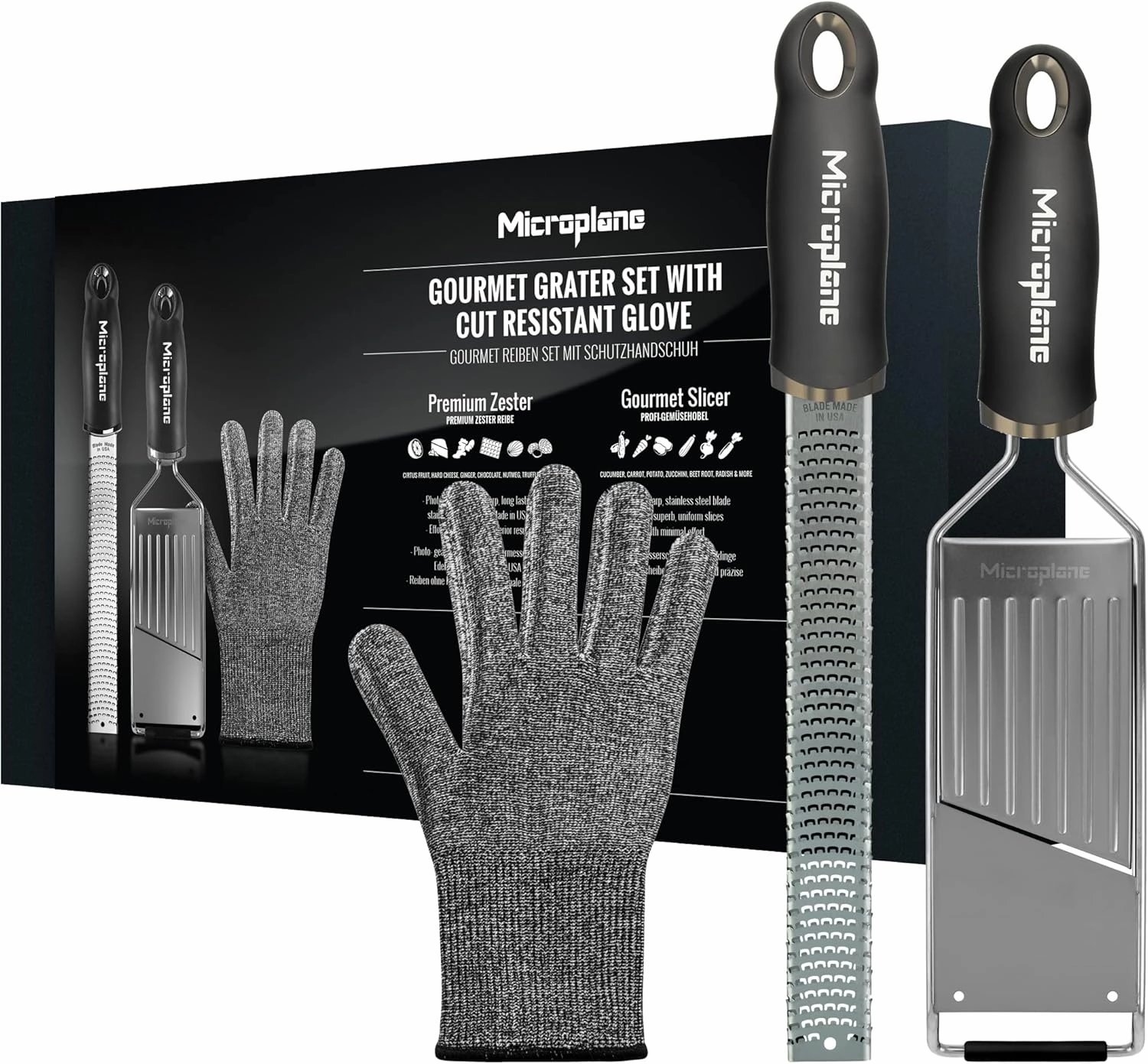 Microplane Gourmet Kitchen Grater, 335x160x39mm, Black