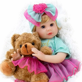 Milidool Reborn Baby Dolls, 22 inch Weighted Realistic Newborn Baby Girl Lifelike Newborn Girl Doll with Feeding Toy Accessories Set, Great Gift Set for Grandma Kids 3 