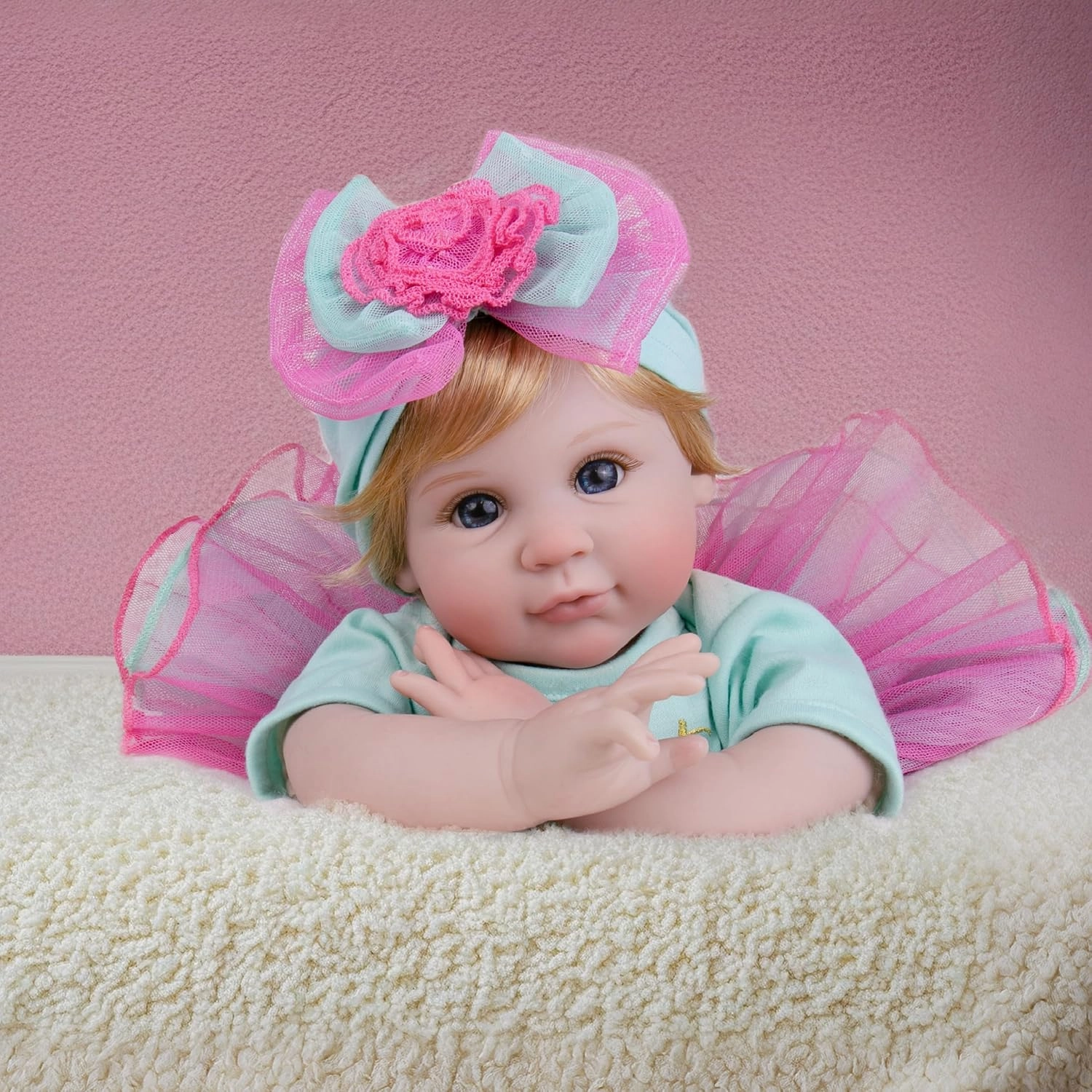 Milidool Reborn Baby Dolls, 22 inch Weighted Realistic Newborn Baby Girl Lifelike Newborn Girl Doll with Feeding Toy Accessories Set, Great Gift Set for Grandma Kids 3 