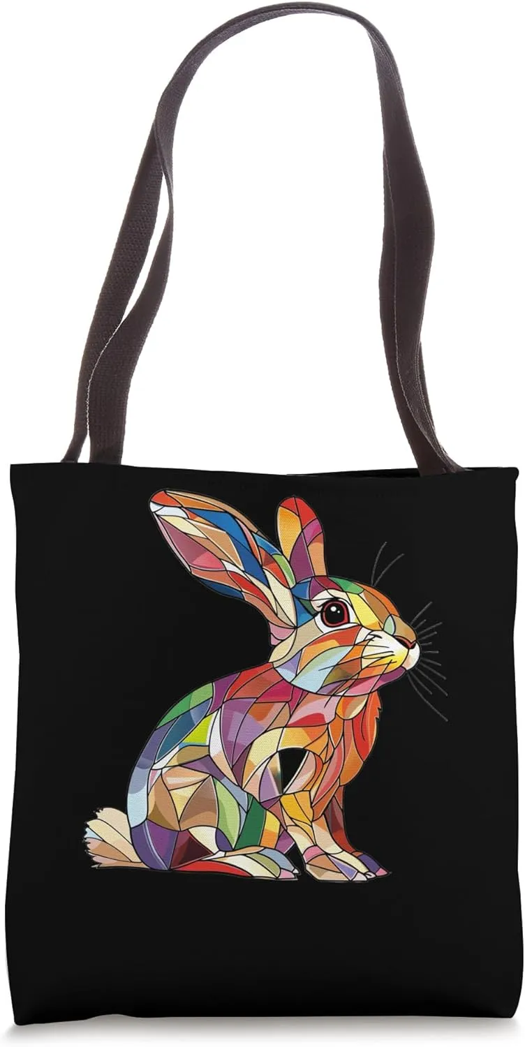 Mini Lop Stained Glass Tote Bag