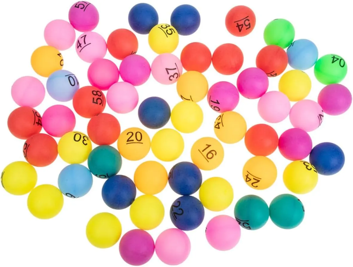 Mini Numbered Balls 70pcs Multicolored Plastic Balls Ideal for Games Raffles Bingo and Party Activities