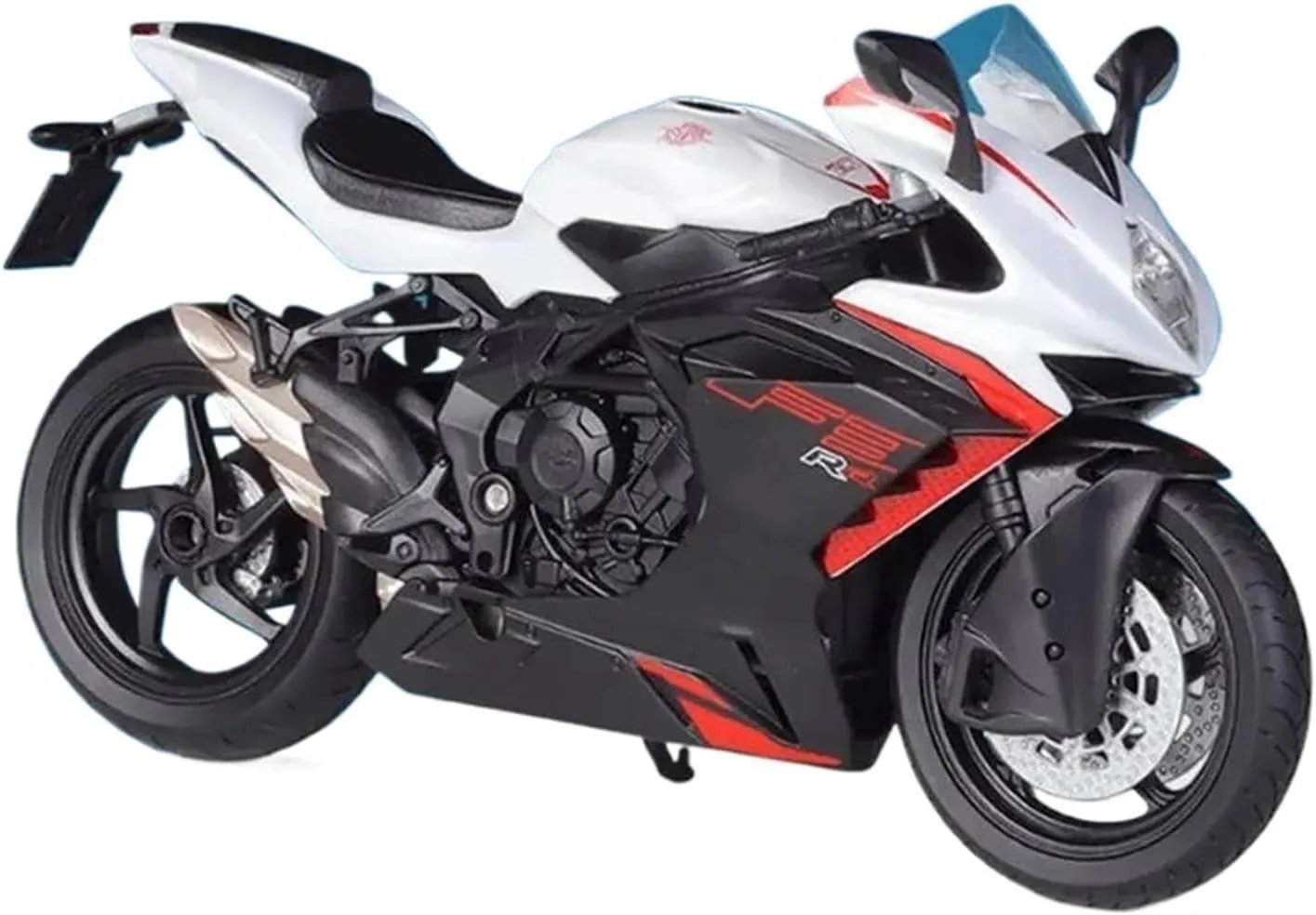 Mini Simulation Motorcycle Toys 1:12 for MV Agusta Superveloce2022 Argo Alloy Racing Motorcycle Model Simulation Children's Toys Gifts Adult for Boys(White)